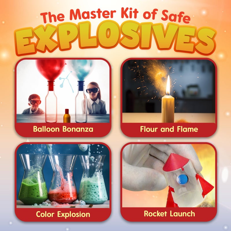 Playz Kaboom! 50+ Explosive Science Experiments Kit for Kids Age 8-12 with 25 Playz Lab Token Experiments - Chemistry Set STEM Learning & Educational Toys & Gifts for Boys, Girls, Teenagers & Kids - Image 2