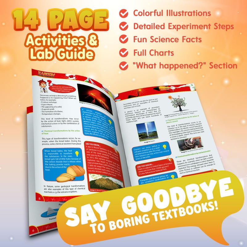 Playz Kaboom! 50+ Explosive Science Experiments Kit for Kids Age 8-12 with 25 Playz Lab Token Experiments - Chemistry Set STEM Learning & Educational Toys & Gifts for Boys, Girls, Teenagers & Kids - Image 5