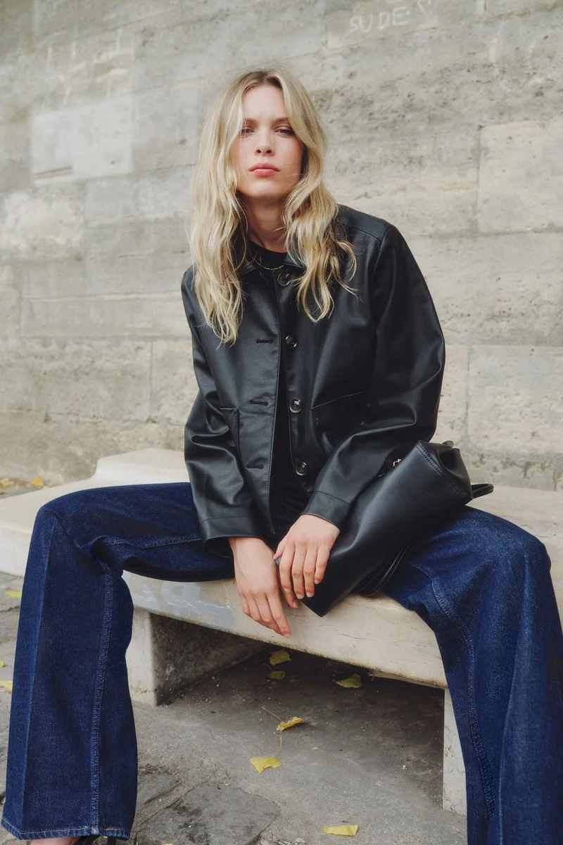 اتش اند ام جاكيت من نسيج مطلي