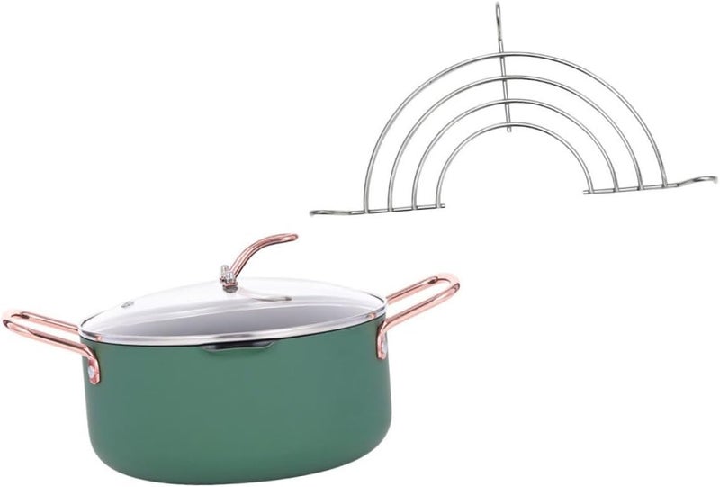 Angoily Multifunctional Food Cooking Pot and Frying Pan Set 20cm Nonstick Soup Stockpot with Frying Rack for Food Preparation Random Color - Image 1