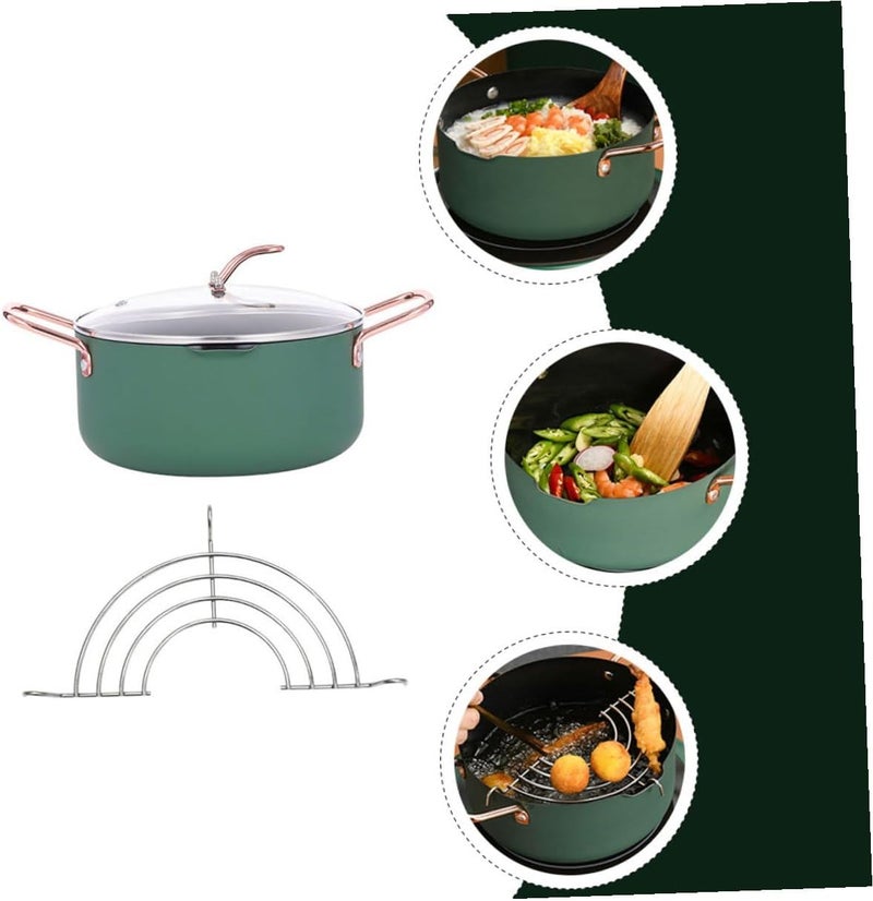 Angoily Multifunctional Food Cooking Pot and Frying Pan Set 20cm Nonstick Soup Stockpot with Frying Rack for Food Preparation Random Color - Image 3