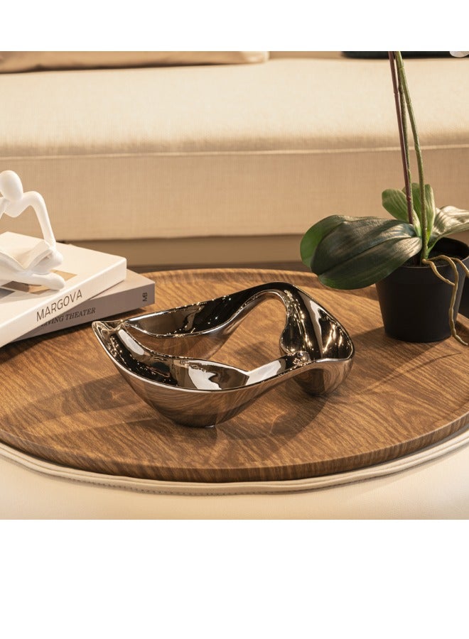 MAAC HOME MAAC Home Trio Square Plate Array: Artistic Ceramic Decor Ensemble  Modern Abstract Stylish Showpiece Tabletop Sculpture for Living room, Room, Office Shelf Decor - Image 1