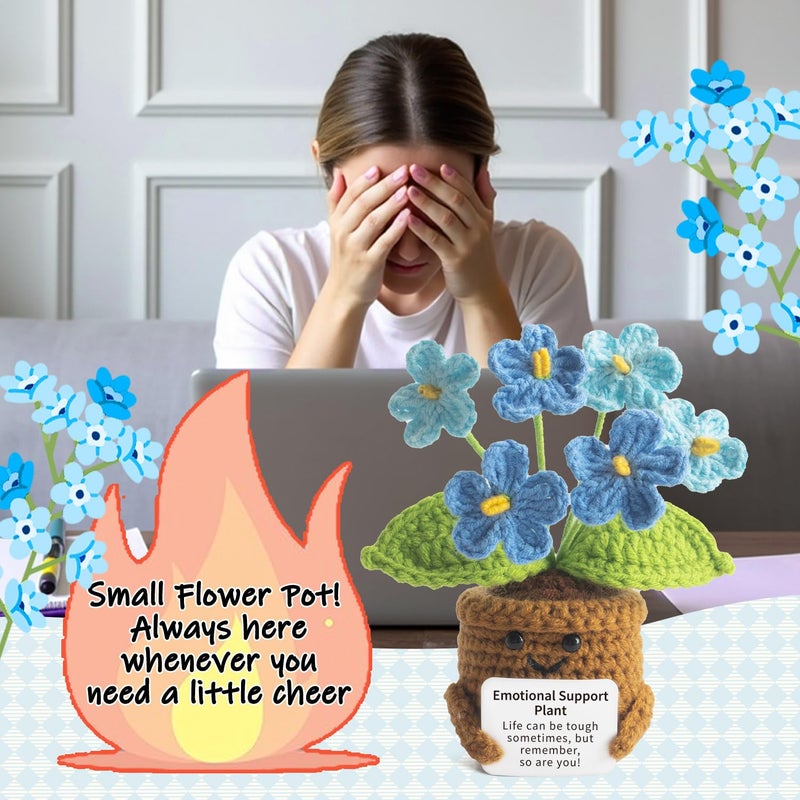 MS ZHENQIAO Handmade Positive Flower Crochet - Life is Tough But So are You - Inspirational Gift for Women - Thank You, Appreciation, Positive Gift for Teacher, Mom, Friend, Coworker - Knitted Decor - Image 5