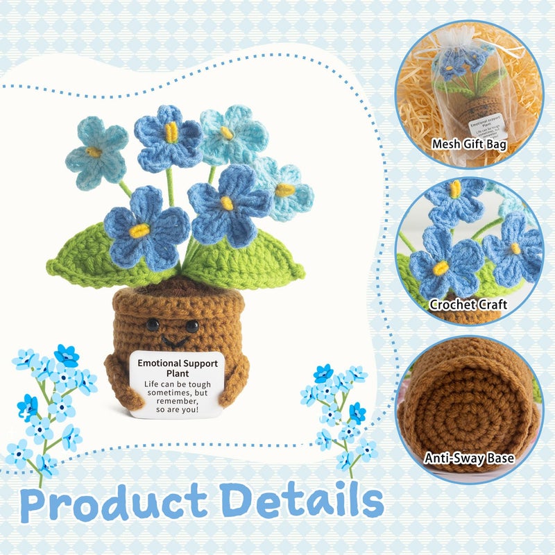 MS ZHENQIAO Handmade Positive Flower Crochet - Life is Tough But So are You - Inspirational Gift for Women - Thank You, Appreciation, Positive Gift for Teacher, Mom, Friend, Coworker - Knitted Decor - Image 3
