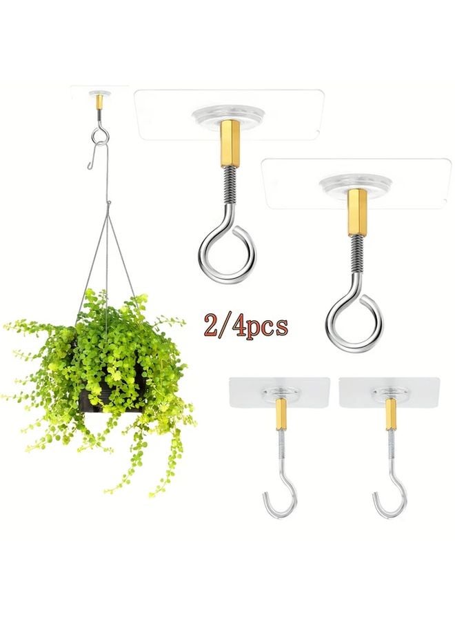 4pcs Punch Free Traceless Hanging Hooks For Ceiling And Wall - Image 2