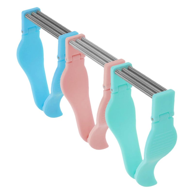 3pcs Facial Hair Remover Spring Epilator for Women Upper Lip Chin with Blue Pink Green Handles - Image 2