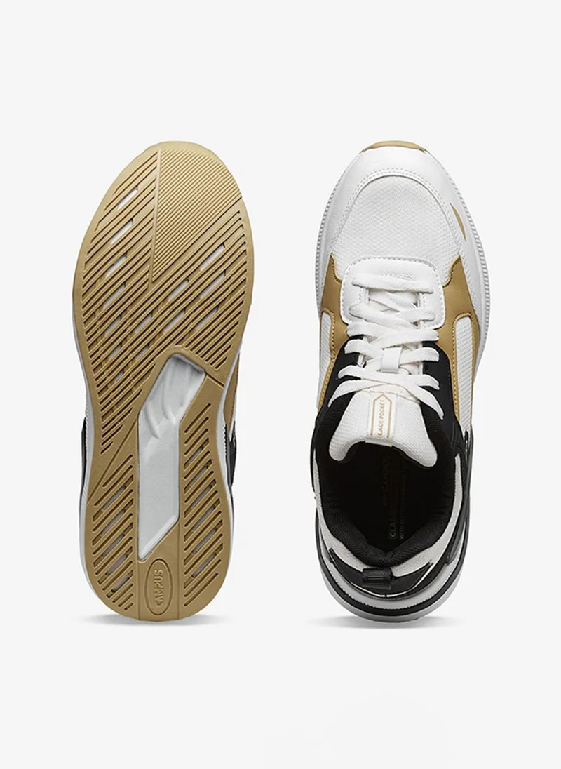 Campus White Men Cove Motion Massage Tech Lace-Up Sneakers-White for Men | Best Price UAE