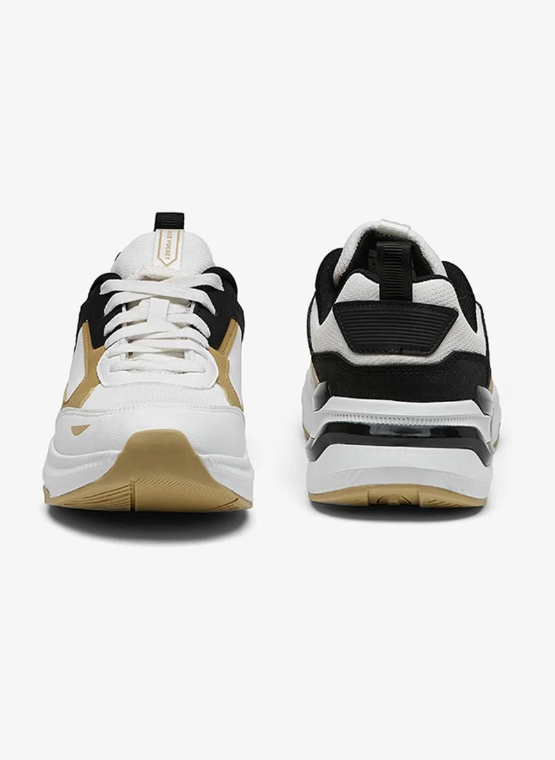 Campus Men Cove Motion Massage Tech Lace-Up Sneakers-White