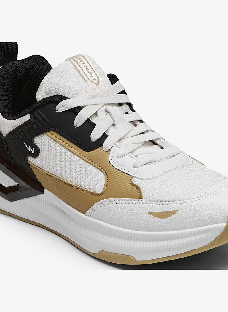 Campus White Men Cove Motion Massage Tech Lace-Up Sneakers-White for Men | Best Price UAE
