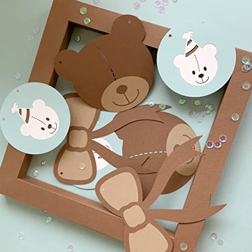 Pinfliers Teddy Bear Theme Paper Bunting, A Set of 20 Pieces, Brown, Cream and Mint, 74 inch in Length - Image 4