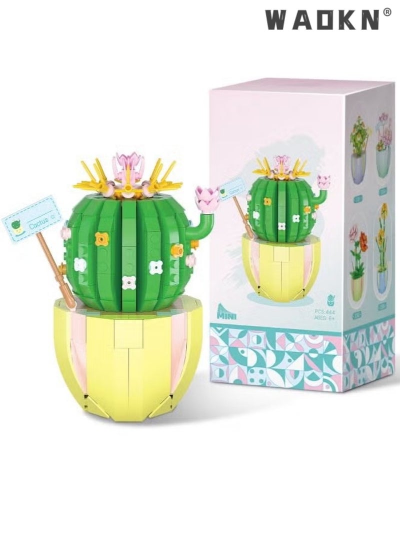 WAOKN New Creative Assembly Simulation Flowers Pot Small Particle Building Blocks Creative Art Decoration Gift 