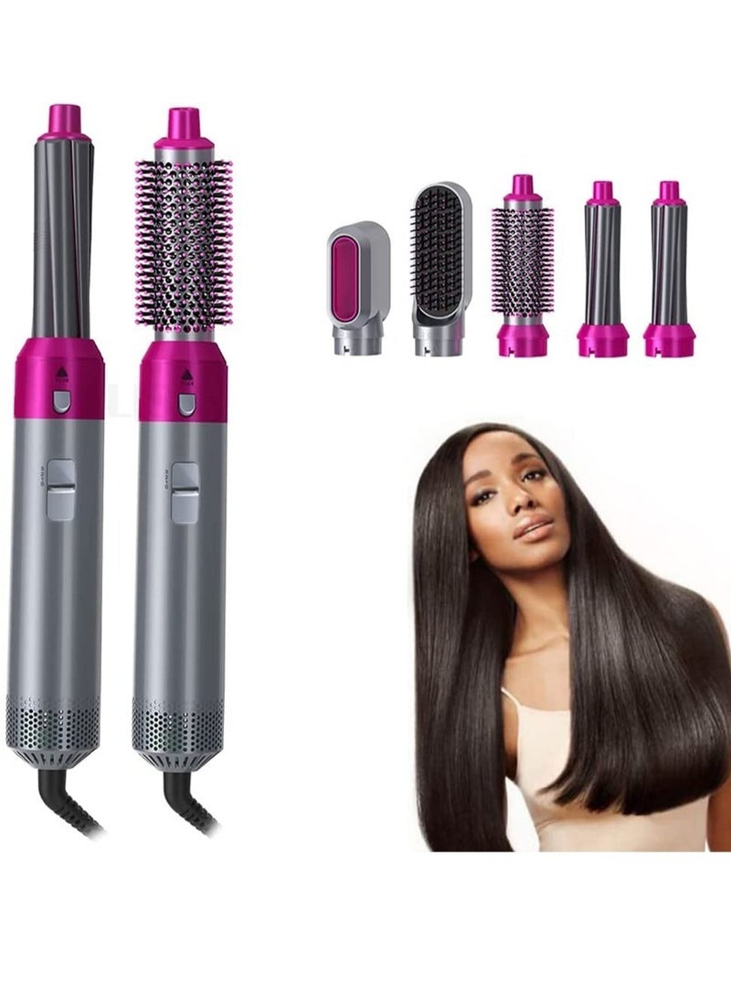 ELTRAZONE 5 in 1 Curling Wand Set Fast Heating Hot Air Comb Dual-Purpose Curling Straightener Iron Automatic Curling Iron for Multiple Hair Types and Styles Gift for Girls Women - Image 1