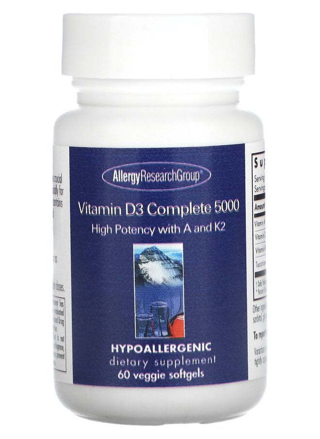 Allergy Research Group - Vitamin D3 Complete 5000 60 Veggie Softgels - Image 1