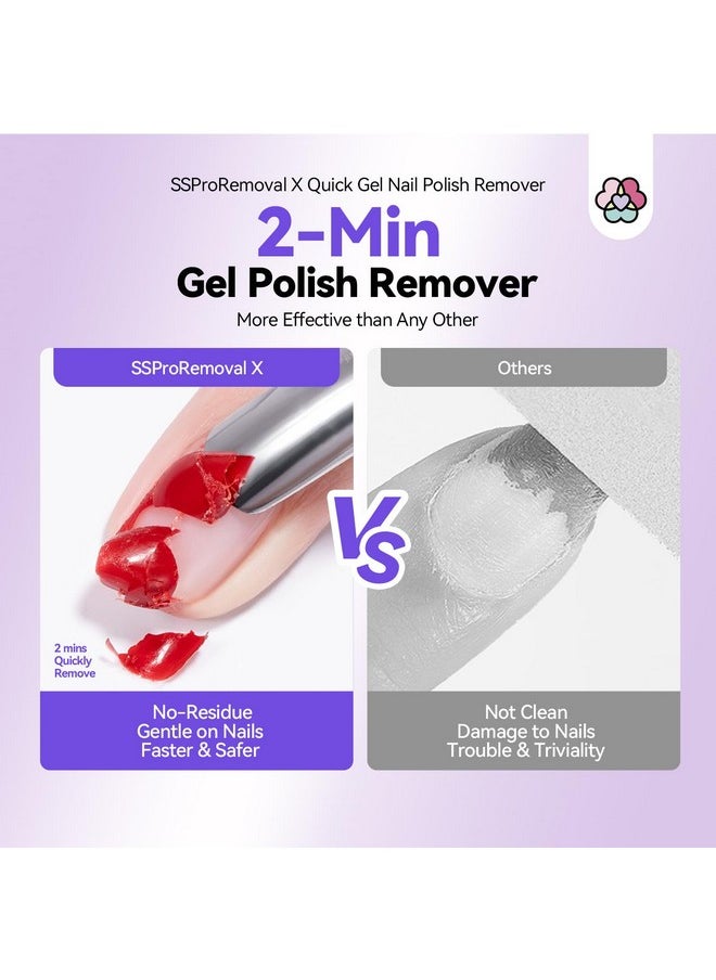 Saviland - SAVILAND Gel Nail Polish Remover Kit: 2-Min Fast SSProRemoval X Gel Polish Remover Castor Oil & VE Gel Remover with Cuticle Oil Pen Pusher Nail File for Builder Acrylic Dip Powder Less-Damaging Salon - Image 1