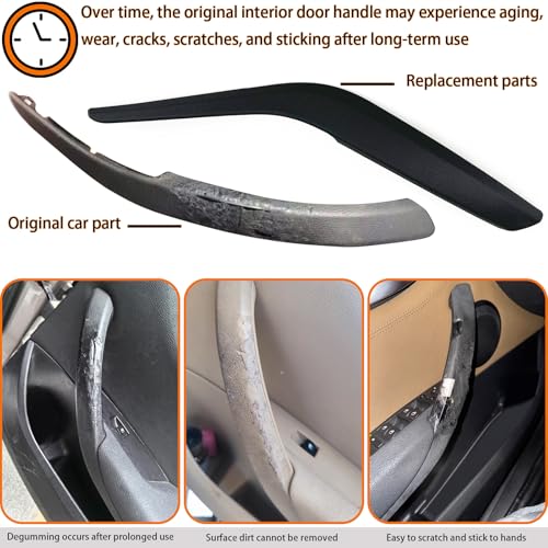 CHUANGHUI Car Door Handle for BMW X1 E84 2010-2015 28i 35i Interior Door Handles Replace Cover Car Door Handle Accessories (Black) - Image 2