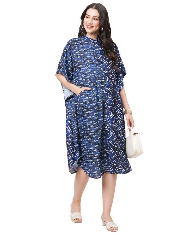 #بي Twin Print Rounded Kaftan