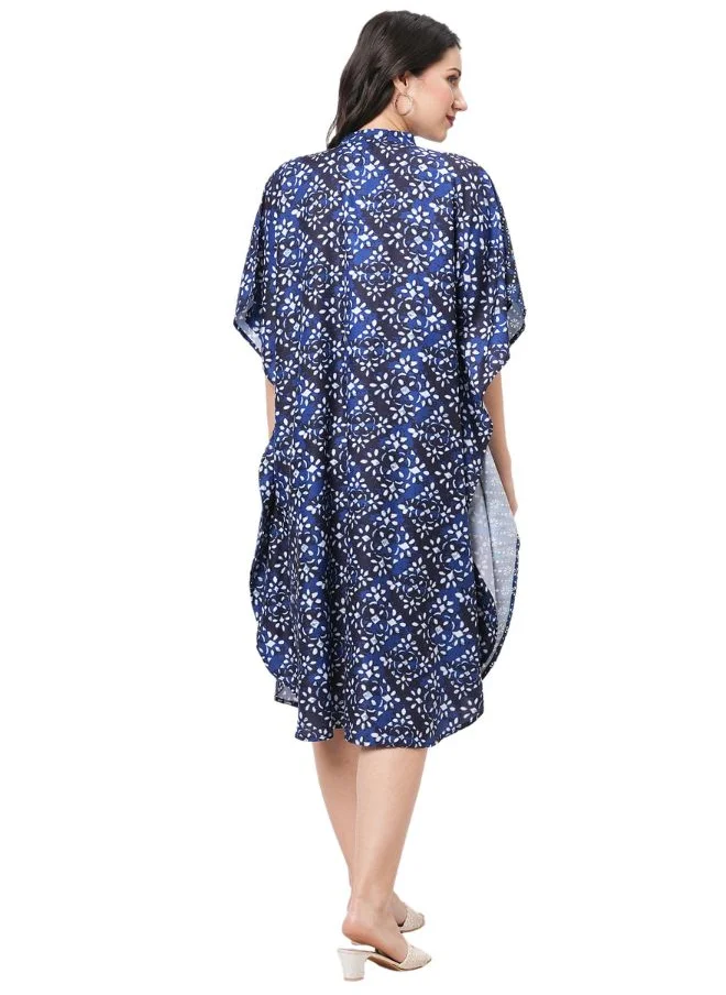 #بي Twin Print Rounded Kaftan