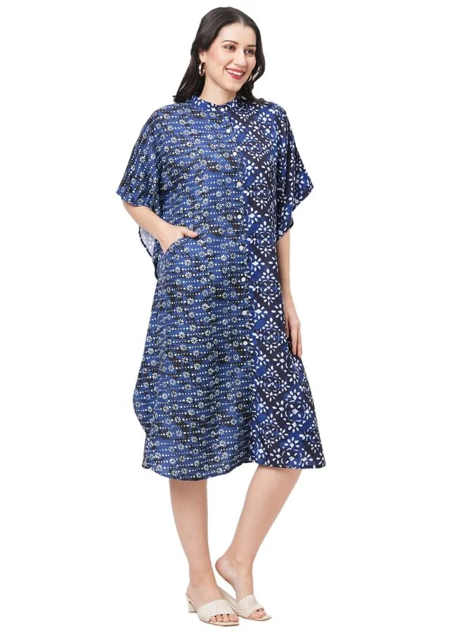 #بي Twin Print Rounded Kaftan
