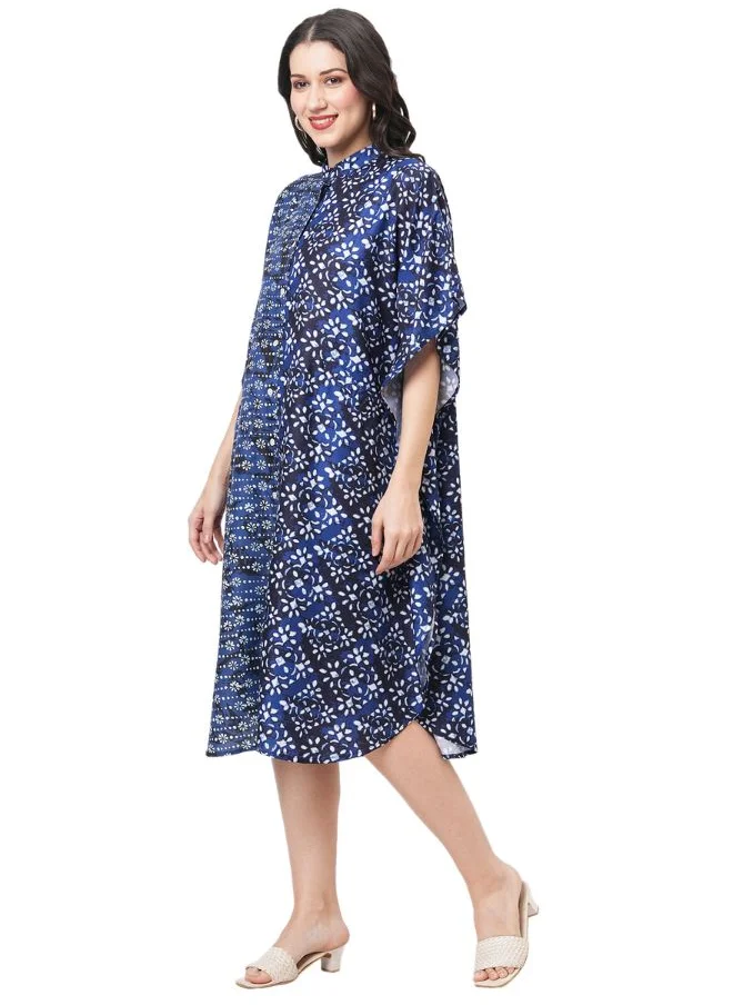 #بي Twin Print Rounded Kaftan