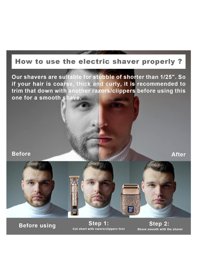 Ufree Foil Shavers Electric Razor for Men, Beard Trimmer Grooming Shaving Kit, Hair Trimmer, Cordless Head Shavers for Bald Men Barber Clippers, Birthday Gifts for Him - Image 3