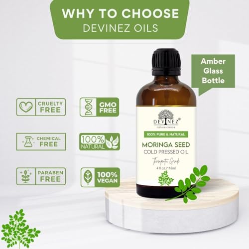 Devinez Moringa Seed Oil (118ml) - 100% Natural - For Hair, Skin & Nails - Rich in Vitamins, Minerals & Antioxidants, Ideal for Massage & Aromatherapy - Image 2