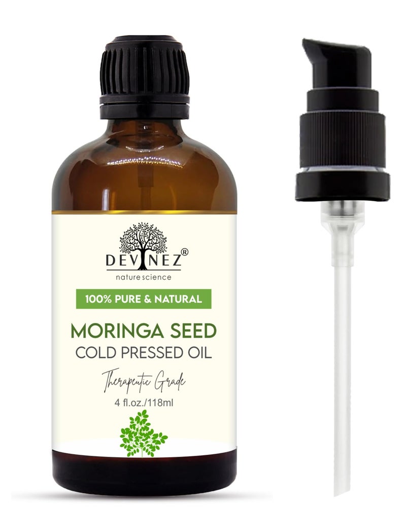 Devinez Moringa Seed Oil (118ml) - 100% Natural - For Hair, Skin & Nails - Rich in Vitamins, Minerals & Antioxidants, Ideal for Massage & Aromatherapy - Image 1