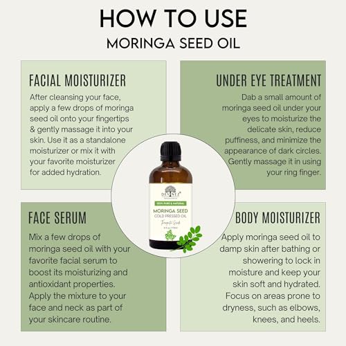 Devinez Moringa Seed Oil (118ml) - 100% Natural - For Hair, Skin & Nails - Rich in Vitamins, Minerals & Antioxidants, Ideal for Massage & Aromatherapy - Image 4