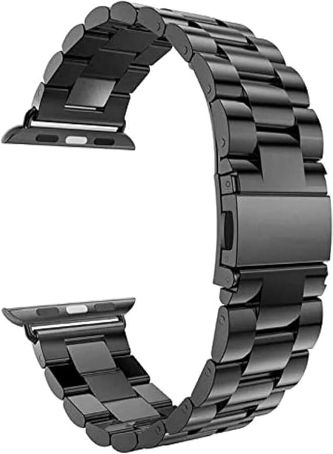 G-Power Stainless Steel Replacement Wrist Band Strap With Elegant Simple Design And High Elasticity Specially For Samsung Galaxy Smart Watches 42/44 Mm - Black 