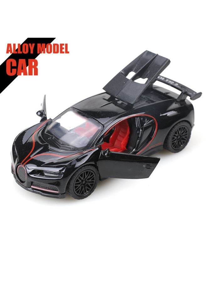 HALAMODO 1:36 Alloy Sports Car Model , Pull-Back Toy Car , Model Car for Kids Boy Girl Gift , Collectible Display ,Black - Image 3