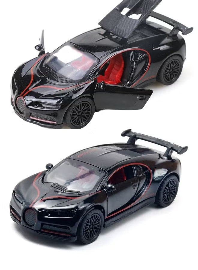 1:36 Alloy Sports Car Model , Pull-Back Toy Car , Model Car for Kids Boy Girl Gift , Collectible Display ,Black - Image 1