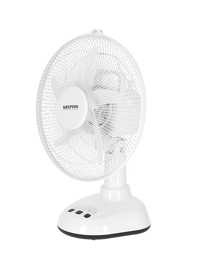 KRYPTON 12 Inch Rechargeable Oscillating Fan With LED Night Light, Powerful Motor, 3 Speed, 6 Hours Continuous Working KNF6065 White - Image 1