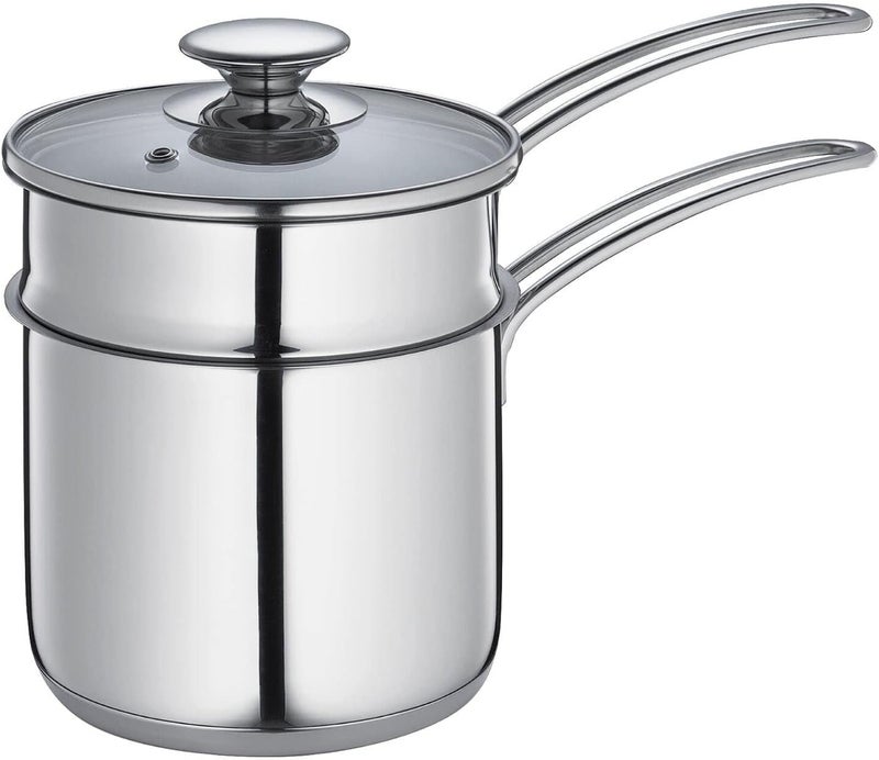 Küchenprofi Double Boiler/Bain Marie Set with Glass Lid, 1.6 Quart, 5.5" Diameter - Image 1
