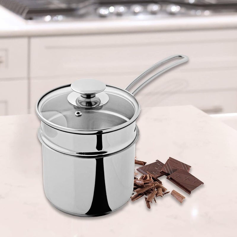 Küchenprofi Double Boiler/Bain Marie Set with Glass Lid, 1.6 Quart, 5.5" Diameter - Image 3