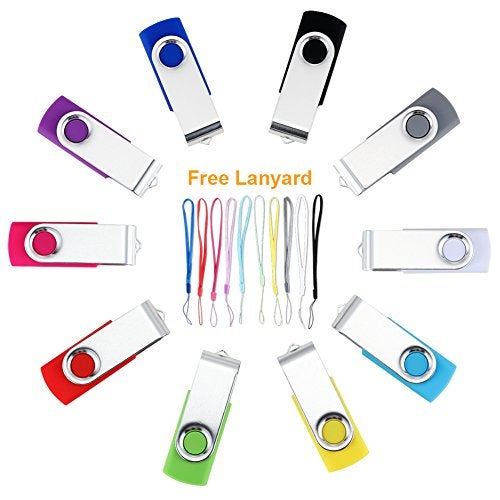Pnstaw (NOT 512GB) Flash Drive 512MB USB 2.0 10 Pack Swivel Blank Memory Stick Pnstaw Bulk Thumb Drive Pen Drives Jump Drive for Data Storage, File Sharing(10 Pack,Multi-Color) (512MB) - Image 2
