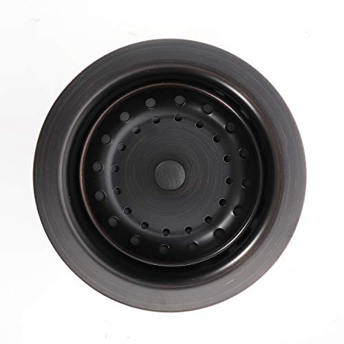 KONE 3-1/2 Inch Kitchen Sink Drain ORB Assembly with Strainer Basket/Stopper, All Stainless Steel Durable and Rustproof Oil Rubbed Bronze - Image 2