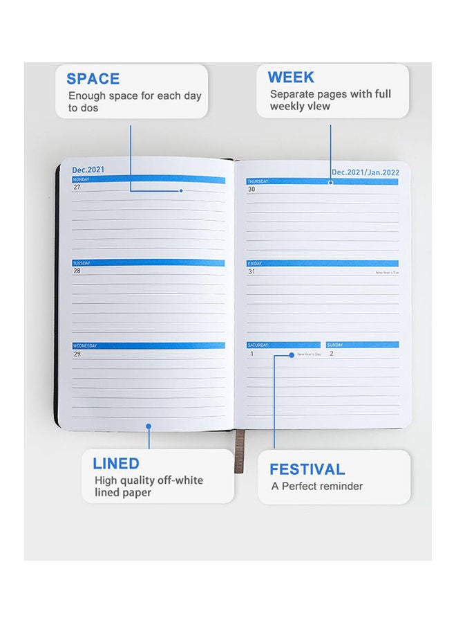 NIBEMINENT 2022-2023 Weekly And Monthly Planner Dark Brown - Image 3