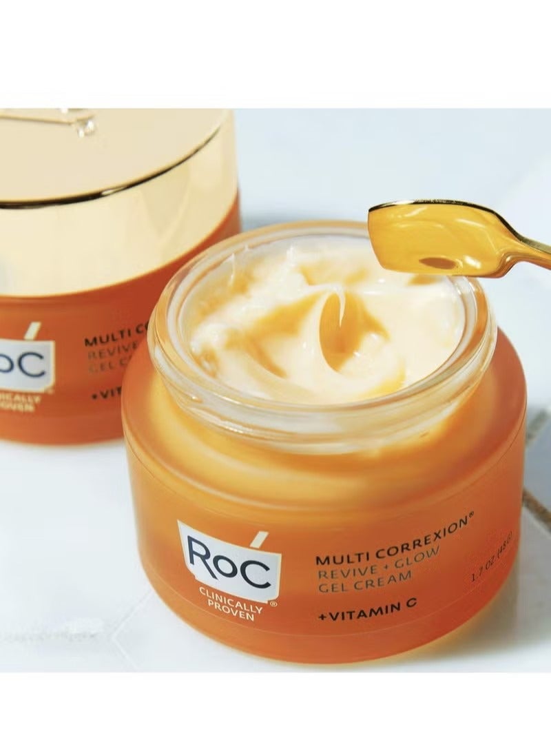 RoC Multi Correxion Revive + Glow Vitamin C Moisturizer For Face, Gel Cream, 1.7 Ounce, 1.7 Fl Oz (Pack of 1) - Image 2