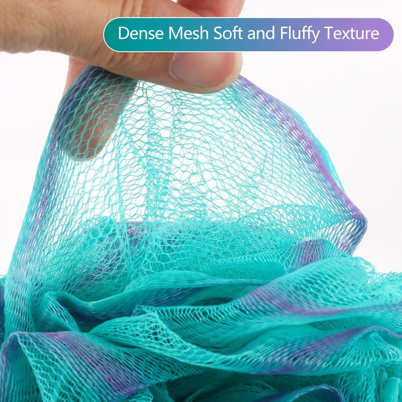 BTYMS Loofah Sponge 60 Gram Shower Pouf Bath Scrunchies Shower Puff Exfoliating Body Wash Scrubber Bath Puffs for Washing - Set of 4 - Image 2