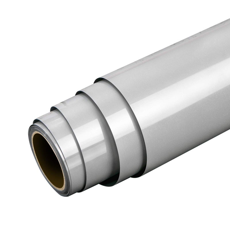 HTVRONT Reflective Heat Transfer Vinyl HTV Roll 12x10 Silver Iron On Vinyl Roll for TShirt Light Grey