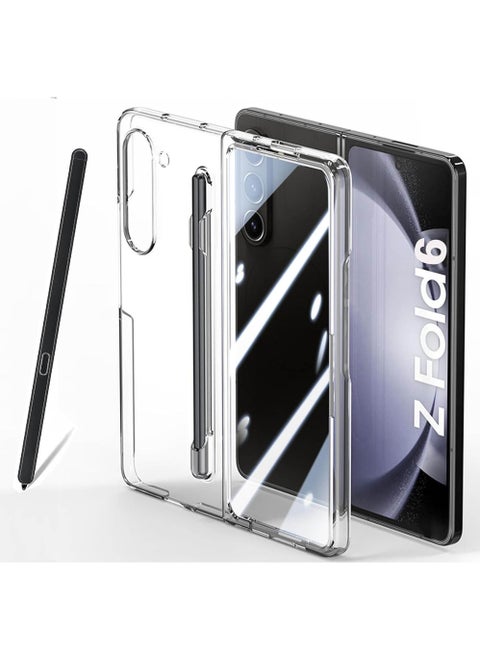 for Galaxy Z Fold 6 Case with S Pen Holder, S-Pen is Included [Case & Stylus Set] Built-in Screen Protector Full Body Protection Anti-Yellowing Clear for Samsung Galaxy Z Fold6 (Case&Pen Set)