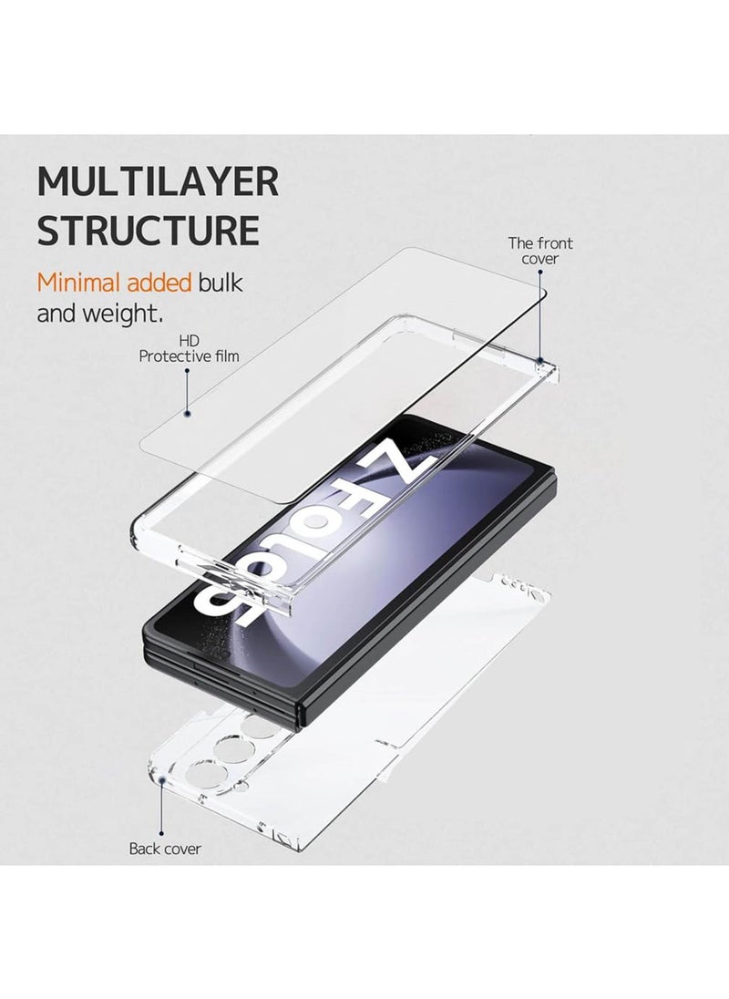 Rock Pow - for Galaxy Z Fold 6 Case with S Pen Holder, S-Pen is Included [Case & Stylus Set] Built-in Screen Protector Full Body Protection Anti-Yellowing Clear for Samsung Galaxy Z Fold6 (Case&Pen Set) - Image 1