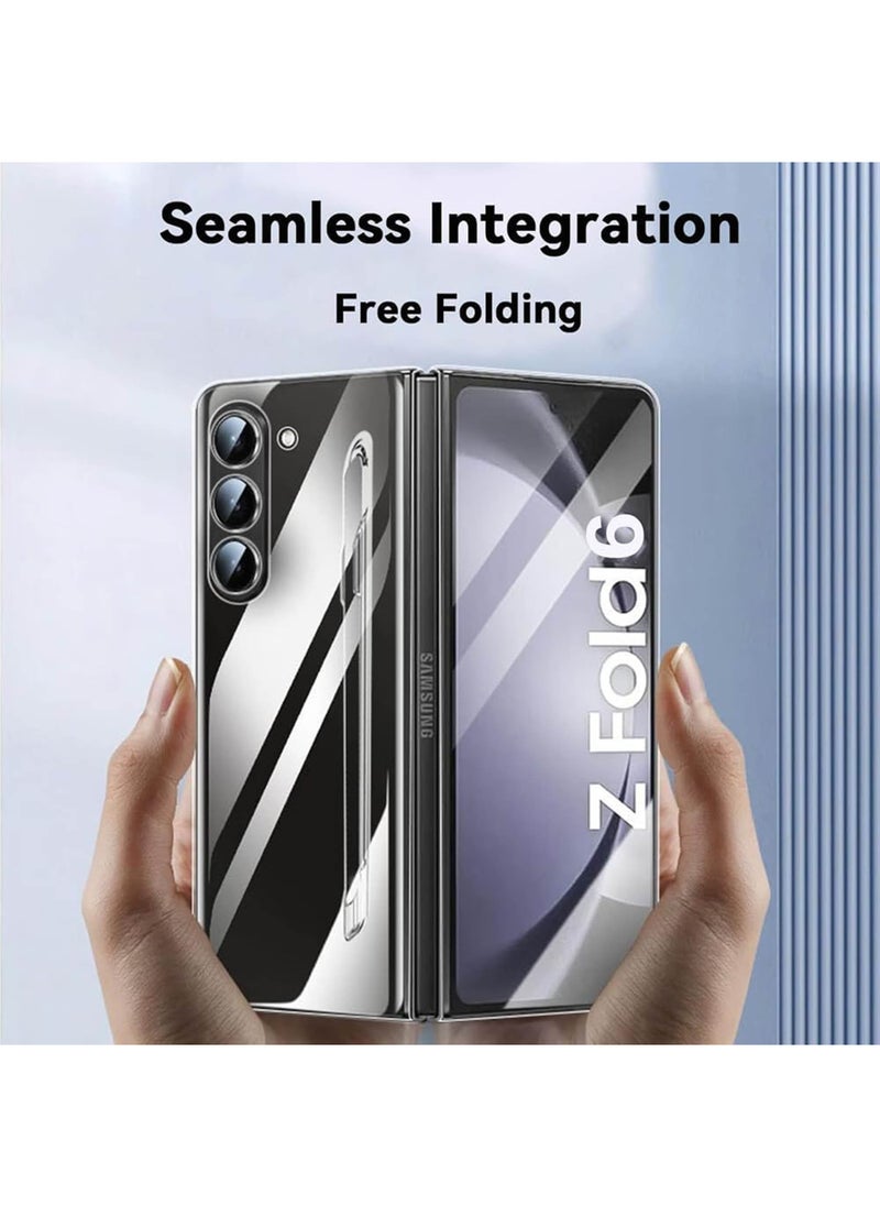 Rock Pow - for Galaxy Z Fold 6 Case with S Pen Holder, S-Pen is Included [Case & Stylus Set] Built-in Screen Protector Full Body Protection Anti-Yellowing Clear for Samsung Galaxy Z Fold6 (Case&Pen Set) - Image 1