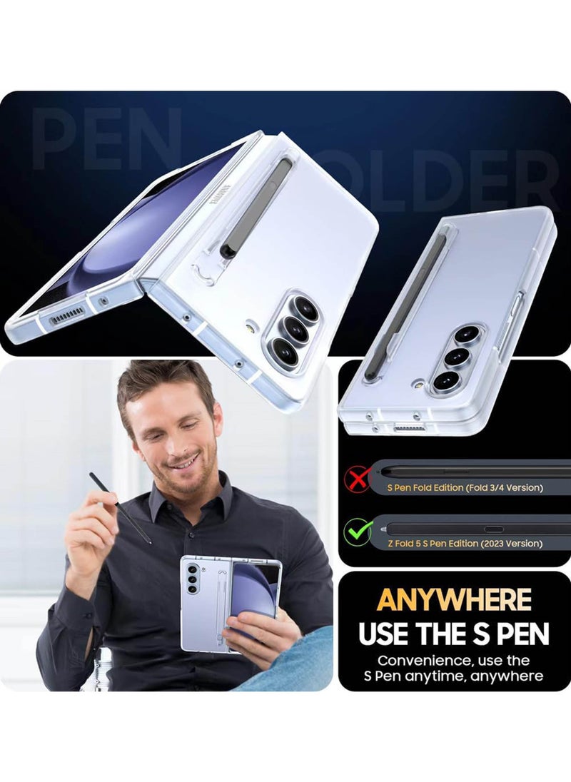 Rock Pow - for Galaxy Z Fold 6 Case with S Pen Holder, S-Pen is Included [Case & Stylus Set] Built-in Screen Protector Full Body Protection Anti-Yellowing Clear for Samsung Galaxy Z Fold6 (Case&Pen Set) - Image 1