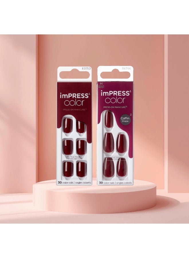 imPRESS Kiss Color Nails Medium Coffin- Winery in NYC IMC511C & Impress Color Nails I'm Not a CinnaBundle - Image 1