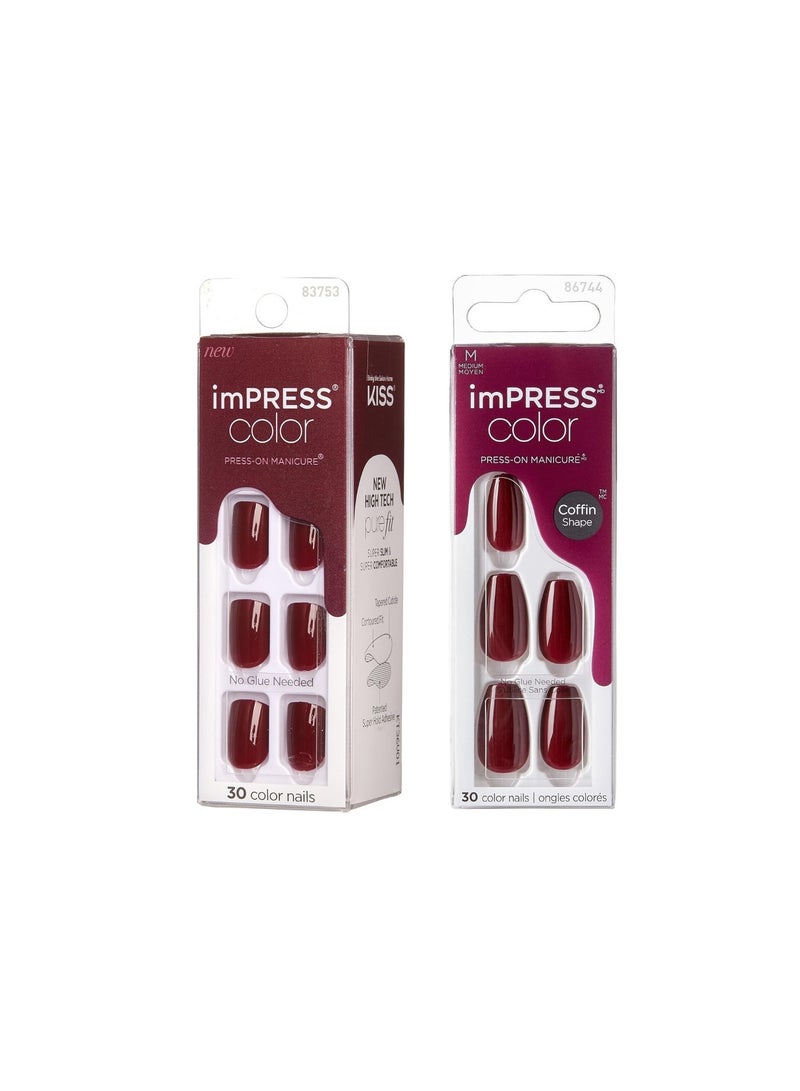 imPRESS Kiss Color Nails Medium Coffin- Winery in NYC IMC511C & Impress Color Nails I'm Not a CinnaBundle - Image 3