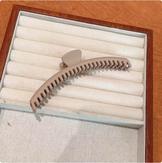 Generic Solid Matte Hair Claw Vintage Large Shark Clip 3# khakis-tight tooth gripper