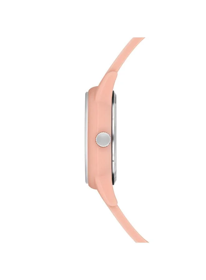 يو اس بولو اسن ساعة يد نسائية يارد بقرص وردي وسوار ستانلس ستيل تناظرية  ملم