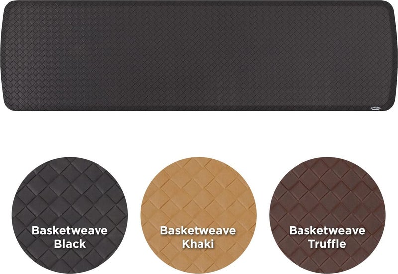 GelPro Elite Premier Gel  Foam Cushioned AntiFatigue Kitchen Floor Comfort Mat Padded StainResistant Waterproof NonSlip Comfort Padded DeskOffice Mat 20 x 72 Basketweave Black