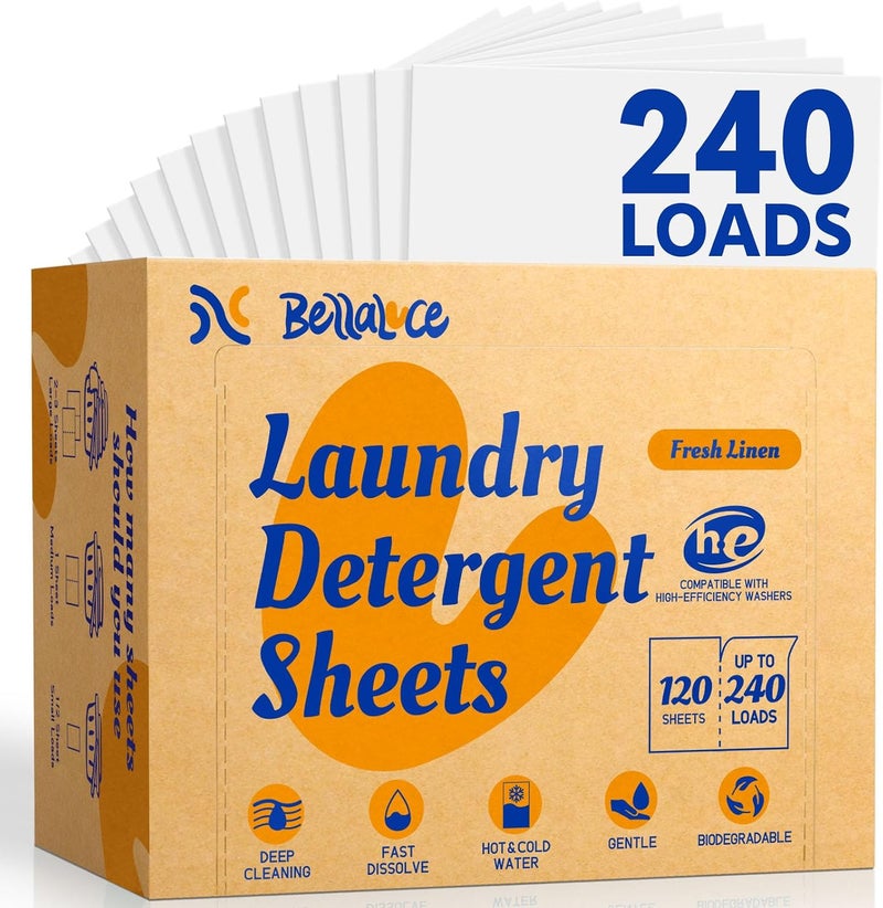 Bellaluce Laundry Detergent Sheets, 240 Loads, Lavender, Travel & Home Essentials - Image 1