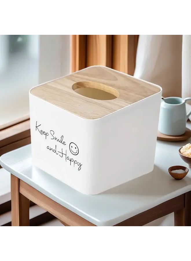 Black Rectangular Plastic Tissue Box With Lid Decorative Storage For Bathroom Bedroom Office - Image 2